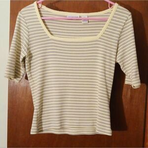 Woman's Yellow Stripped Top by Canyon River Blues - Medium
